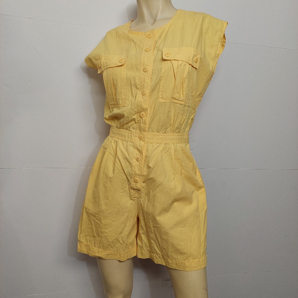 Vintage E.V. Ltd. Romper Shorts Button Up Jumpsuit